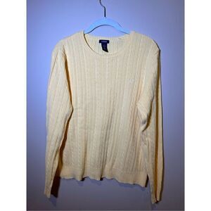 Vintage embroidered Yellow‎ Nautica Ladies  size XL Sweater